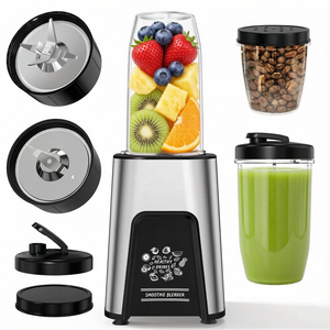 Blender professionnel <span class=keywords><strong>Silver</strong></span> <span class=keywords><strong>Crest</strong></span> 800W 2-en-1, mixeur puissant pour smoothies, <span class=keywords><strong>presse</strong></span>-agrumes, robot culinaire, approuvé CE FDA - Product Image 1