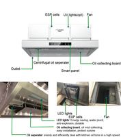 Penghisap Asap Dapur Polygee SS201/304 dengan Precipitator Elektrostatik Bersertifikasi CE, Rendah Kebisingan untuk Restoran dan Warung Ayam Goreng