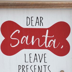 Paris Loft Pet Christmas Sign - Dear Santa <b>Leave</b> Presents Take Cat, Framed Dog Holiday Decor, Humorous Wood Sign for Entry, Kitc - Product Image 4