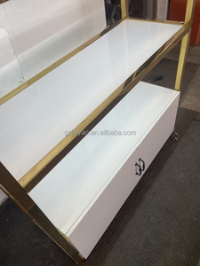 Chất lượng cao mỹ phẩm cửa hàng thiết kế nội thất có thể điều chỉnh kim loại và gỗ mỹ phẩm Rack hiển thị cho chăm sóc da cửa hàng bán lẻ - Product Image 4