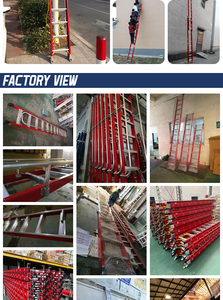 Ev depo hastane kullanımı için endüstriyel tarzı çift teleskopik fiberglas çok amaçlı uzatma merdiveni - Product Image 6