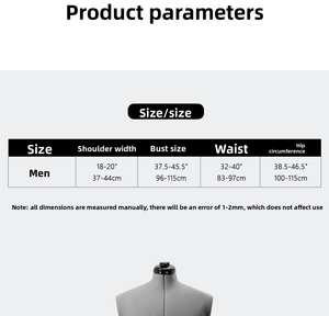 หุ่นโชว์เสื้อผ้าแบบปรับขนาดได้ สำหรับผู้หญิง ผู้ชาย เด็ก หุ่นตัดเย็บเสื้อผ้าครึ่งตัว ขายส่ง หุ่นโชว์เสื้อผ้าแบบปรับขนาดได้ - Product Image 5