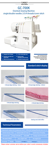 GC-700k Nhà Sử Dụng Mini Máy May Overlock Đơn/Đôi Kim, 3/4 Chủ Đề/Bìa Stitch Sewing Machine - Product Image 2