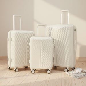 Juego de 3 Maletas Rígidas de PP para Negocios, con Candado TSA, Ruedas Giratorias, 20, 24 y 28 Pulgadas, Ligeras, Diseño Tejido Personalizado - Product Image 2