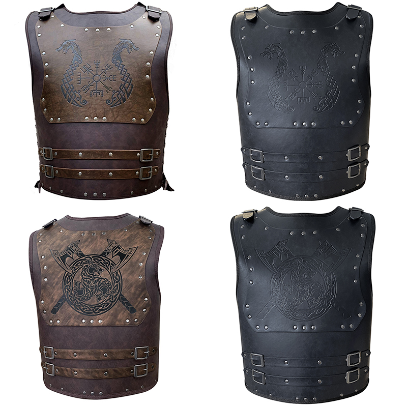 Nordic Viking Leather Armor - WJF23 Dragon Compass Embossed