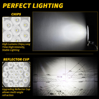 Projecteur de travail LED pour voiture DXZ H-37Y-19 4 pouces 19W - Rénovation/amélioration pour engins lourds et chariots élévateurs