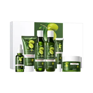 Cosmétiques professionnels huile d'olive Anti-rides apaisant blanchissant ensemble de Six pièces Kit facial Anti-âge ensemble de soins de la peau pour les femmes