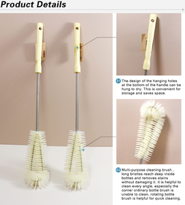 JY1605 Eco-friendly Wooden Pole Long Wooden Hanger with Pure Water <strong>Bottle</strong> <strong>Brush</strong> Made From PP Material 70g - Product Image 3