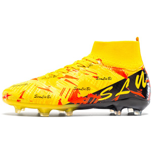 Chaussures de football unisexes pour les élèves du primaire et du secondaire Compétition des jeunes Entraînement antidérapant Pointes longues Lacets Futsal - Product Image 1