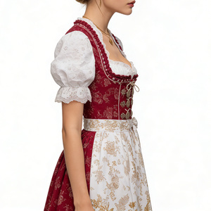 Robe Dirndl en polyester pour femmes adultes, pour les festivals de la bière, <span class=keywords><strong>Halloween</strong></span>, carnaval, costume traditionnel bavarois - Product Image 3