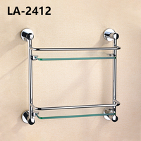 Étagère murale moderne en verre trempé monocouche, porte-savon en cuivre massif, ensemble d'accessoires de salle de bain antirouille