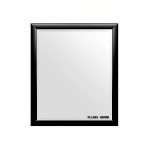 Espejo de Baño Rectangular Moderno de 48x30 Pulgadas con Marco Negro Brillante, Espejo Decorativo de Pared con Esquinas Cuadradas - Product Image 1