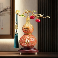 Ornement en résine Wanfu en forme de gourde, style chinois haut de gamme, pour la décoration du salon, des meubles TV, des armoires à vin, des bureaux, idéal pour un cadeau de pendaison de crémaillère