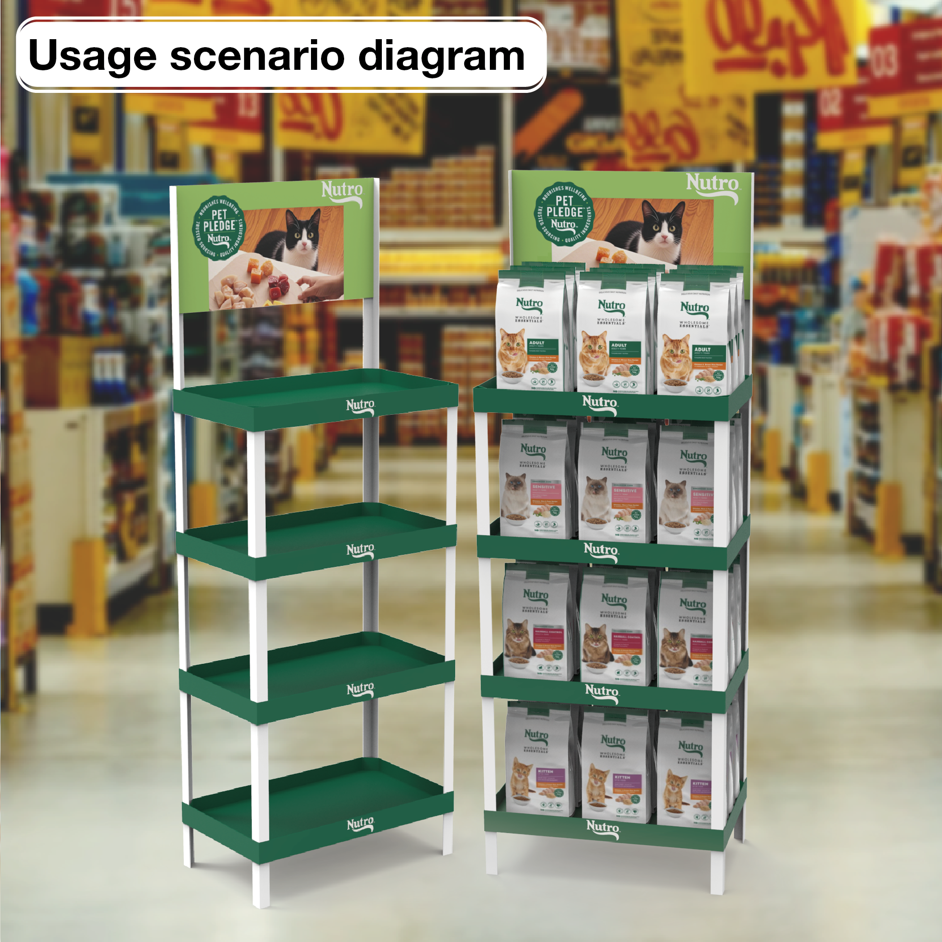 Customized Pet Cat Food PVC Display Rack Floor Standing Display Stand Lightweight Display Rack for Pet Stores and Supermarkets — view 6