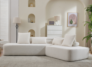 Canapé modulaire convertible minimaliste Cloud, ensemble moderne 4 places pour appartement et hôtel, aucun assemblage requis - Product Image 3