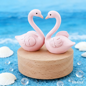 <span class=keywords><strong>Caja</strong></span> <span class=keywords><strong>Musical</strong></span> Giratoria Romántica con Flamencos, Madera de Haya, Mecanismo de 8 Tonos, Regalo Creativo para el Día de San Valentín, Superventas - Product Image 3