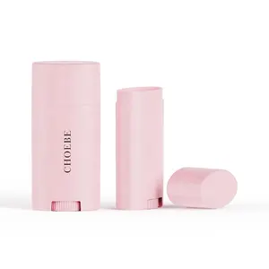 2024 Pink Flat Shape Deodorant Cream Plastic Empty Bottle Can Spin Portable Tube 50 ml 75 ml 100 ml