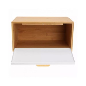 กล่องขนมปังไม้ไผ่ชั้นเดียวสำหรับจัดเก็บในครัว - Product Image 3