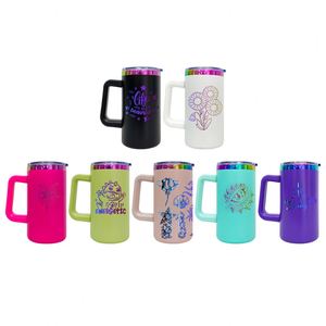 Personalized Customized logo <b>Mirror</b> rainbow Plated Underneath Powder Coated Coffee Beer Travel 20oz Tumbler Mugs - Product Image 1