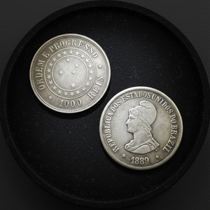 Pièces de monnaie commémoratives de style antique du Brésil 1889, 1000 réis, cadeaux, décoration de la maison - Product Image 4