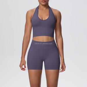 Conjunto de Shorts de Yoga de Verano sin Costuras para Mujer, Levanta Glúteos, Cintura Alta Elástica, Talla Grande, Reversible, Transpirable, Elástico en Cuatro Direcciones - Product Image 4