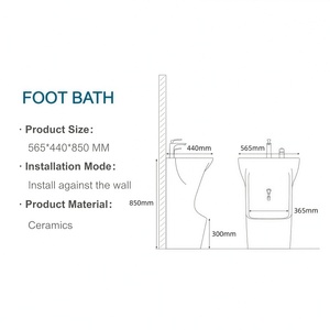 Lavabo de Cerámica Personalizado de 565*440*850mm, Lavabo de Encimera para Baño y Lavandería - Product Image 5