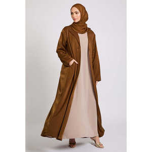 <span class=keywords><strong>Blazer</strong></span> Jacquard Premium <span class=keywords><strong>Mujer</strong></span> Abaya Abierta en Bronce Cepillado - Product Image 4