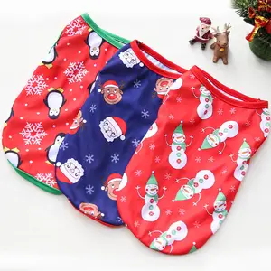Pets Dogs Christmas Polyester T Shirts Wholesale Dogs Clothes Christmas Clothing