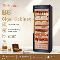 Humidor à cigares en cèdre espagnol de qualité supérieure, capacité de 1500 cigares, 9 tiroirs, sécurité par empreinte digitale, surveillance de la température et de l'humidité via application