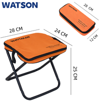 Mini tabouret Mazar, tube en fer, léger, style moderne, décontracté, mini tabouret de camping