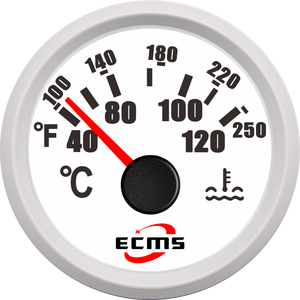 Nouveau jauges de température de l'<span class=keywords><strong>eau</strong></span> de <span class=keywords><strong>voiture</strong></span> blanc 52mm 287.4-22.4Ohm 40-120 degrés IP67 étanche 9-32V ECMS - Product Image 2
