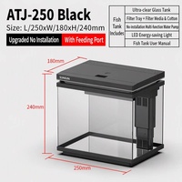 Aquarium auto-circulant ultra-transparent OEM en gros, aquarium de salon, petit aquarium de bureau en verre à faible entretien, taille S