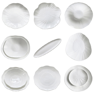 Vajilla de Cerámica Estilo <span class=keywords><strong>Flor</strong></span>, Juegos de Platos de Porcelana, Tazón y Plato de Hotel, Color Blanco con Logotipo Personalizado - Product Image 1