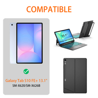 Nouveau clavier rétroéclairé RVB 7 couleurs avec coque magnétique amovible pour Tab S10 FE+ 13,1 pouces - Sans fil et pavé tactile