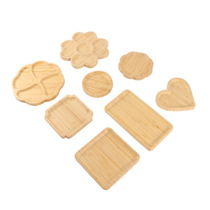 Bambus-Holz-Tablett als Untersetzer für Pflanzen, zum Servieren von Obst, Aufbewahrungsplatte, Mini-Blumentopf-Ständer, Heimdekoration, Bambustablett - Product Image 6