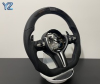 Volant de voiture YZ à affichage LED, entièrement en cuir, style sport, fond plat, pour BMW Série 5 E61 2008, pièces de tuning intérieur de voiture