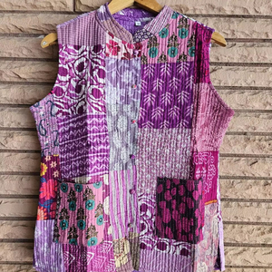 Top Selling Handmade Cotton Quilted Jacket Indian Block Print, Boho Style for Women Winter Coat - Product Image 1