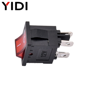 Interruptor de botón pulsador LED de plástico para el hogar, interruptor basculante de encendido y apagado de 4 pines, 6A 250VAC, 220V, rojo, negro, 12V, V, 15x21mm - Product Image 4