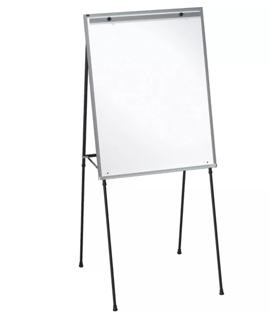 Height Adjustable Flip Chart with  Magnetic Surface/Dry Erase White Easel  Board