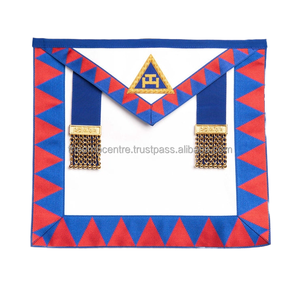 Delantal Masónico del Capítulo Arco Real, Delantal de Piel de Cordero Bordado a Mano con Hilos de Oro, Adorno Masónico 3D Personalizado Cosido, Fabricante de Regalia Masónica - Product Image 4