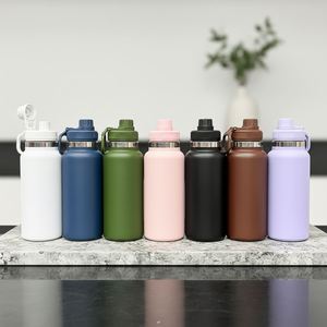 Nueva Botella de Agua para Viajes y Campamentos de Gran Capacidad (32 oz) para Primavera 2026, Mantiene Bebidas Frías o Calientes, con Tapa Hermética, Apta para Grabado Láser - Product Image 1