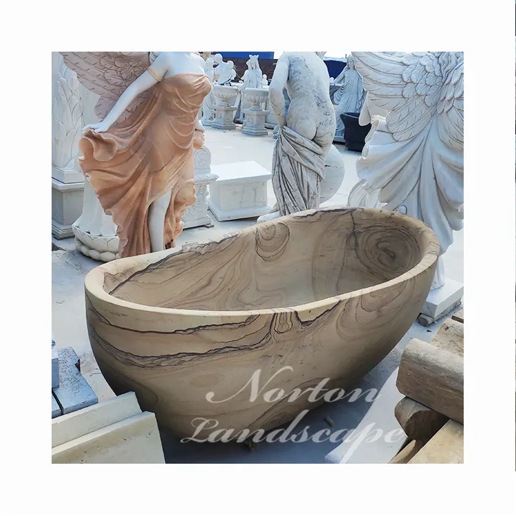Moderno bagno di casa di pietra usata vasca da bagno di alta qualità naturale di pietra di marmo di Legno del grano granito vasche da bagno prezzo