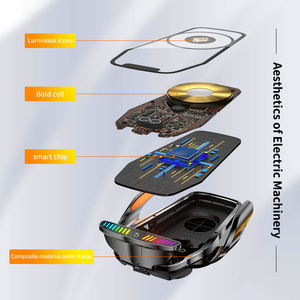 2024 Popular nuevo estilo Punk soporte de teléfono para coche cargador inalámbrico automático atmósfera siete luces de colores soporte de salida de aire para coche - Product Image 5