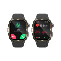 Reloj Inteligente Deportivo Cuadrado Compatible con Android para Hombre, Pantalla IPS TFT de Plástico, Reloj Despertador, Monitor de Frecuencia Cardíaca, Funciones de Triple Protección