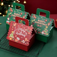 Boîtes cadeaux en forme de maison de Noël avec poignée, boîte d'emballage pour biscuits, bonbons, chocolats, noix, boîte cadeau en papier personnalisée imprimée