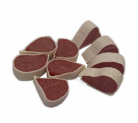 100% friandises naturelles pour animaux de compagnie, rouleau de viande de poulet, fournitures pour animaux de compagnie OEM, sushis en forme de cœur, Sandwich pour chiens, collations