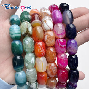 Bestone Wholesale 13x17mm Gemstone Round <strong>Beads</strong> Loose Long Natural Ellipse Agate <strong>Stone</strong> <strong>Beads</strong> for Jewelry Making - Product Image 5