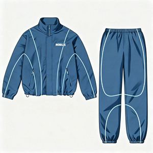 Tute da Ginnastica Casual da Uomo in Nylon, Set <span class=keywords><strong>Jogger</strong></span> Pesanti, Vestibilità Regolare, Traspiranti, Antivento, Autunnali, Fino a 5XL - Product Image 2