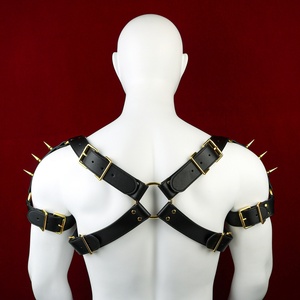 เข็มขัดหนังรัดรูปแบบ BDSM สำหรับผู้ชาย ปรับได้ สไตล์พังก์ กอธิค เฟติช สายรัดสำหรับเกมส์เซ็กส์สำหรับผู้ใหญ่ - Product Image 3