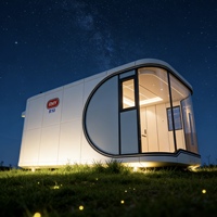 Maison capsule spatiale personnalisable, maison modulaire préfabriquée de luxe à vendre